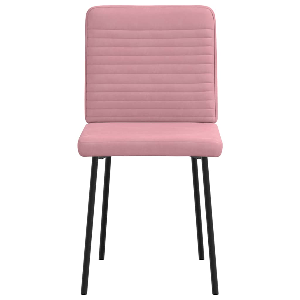 Dining chairs, 2 pcs., pink, velvet