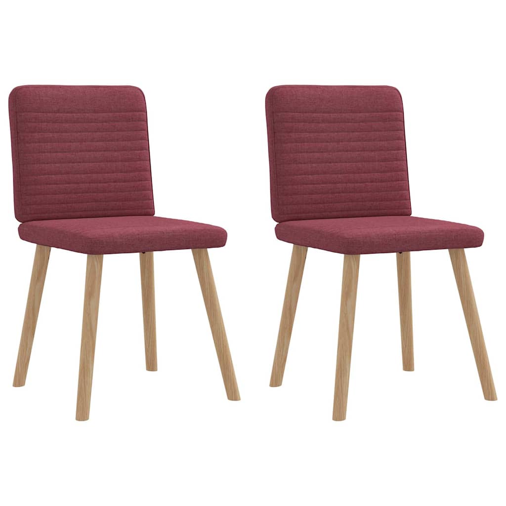 Kitchen chairs, 2 pcs., wine red, fabric