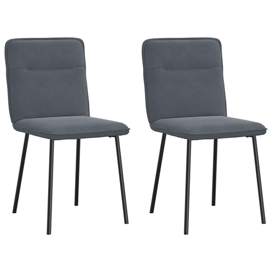 Kitchen chairs, 2 pcs., dark grey, velvet