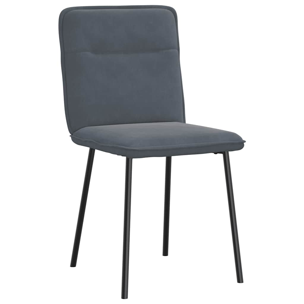 Kitchen chairs, 2 pcs., dark grey, velvet