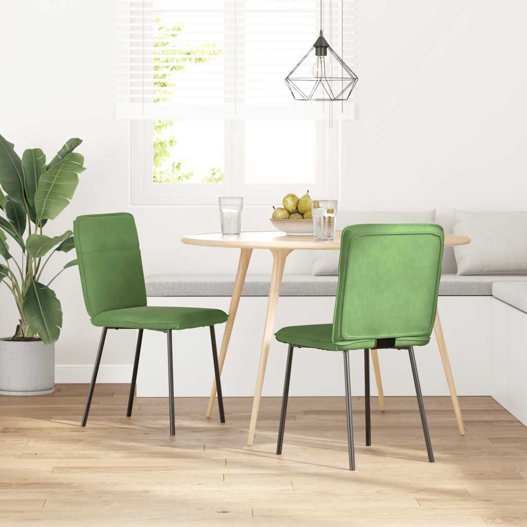 Kitchen chairs, 2 pcs., light green, velvet