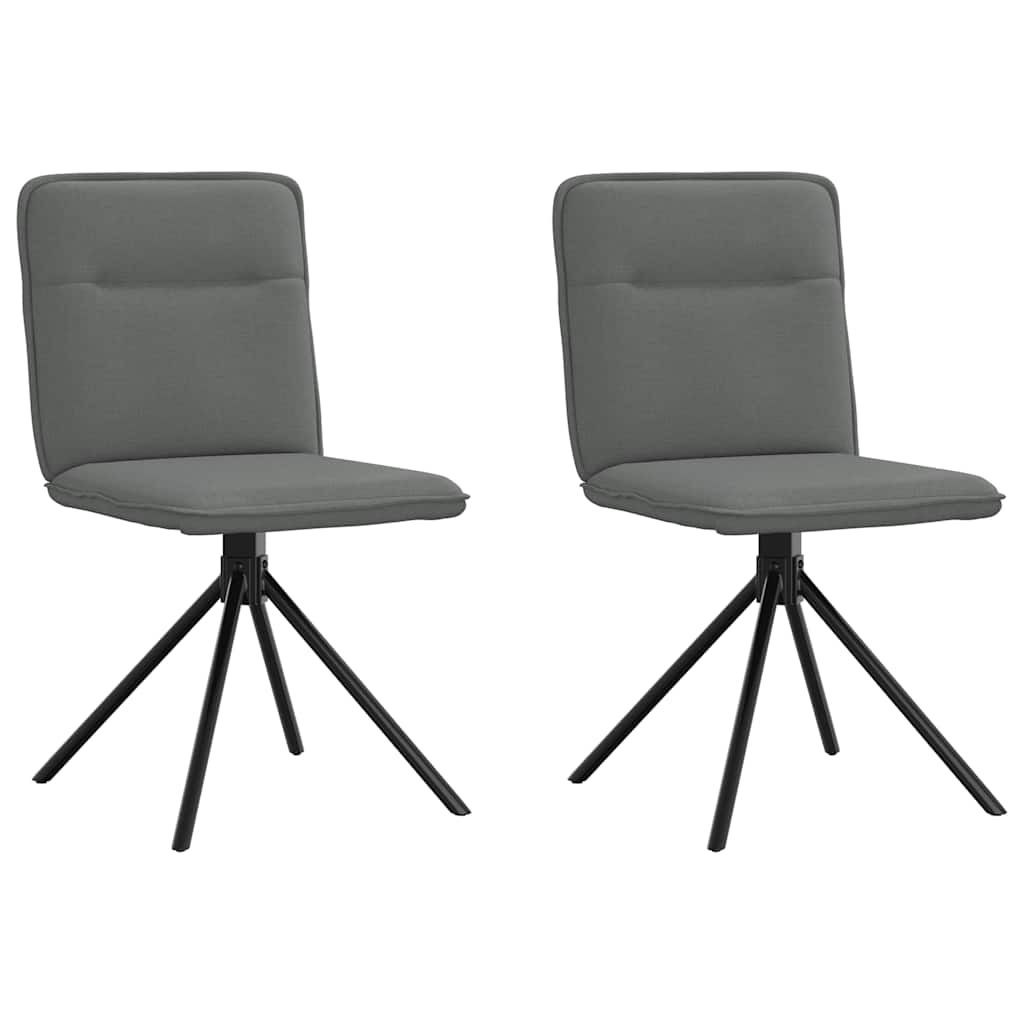 Dining chairs, 2 pcs., dark grey, fabric