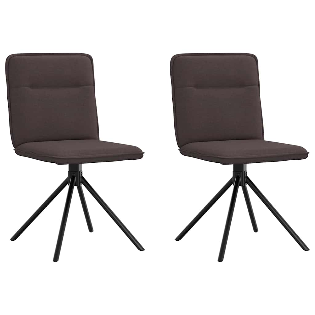 Dining chairs, 2 pcs., dark brown, fabric