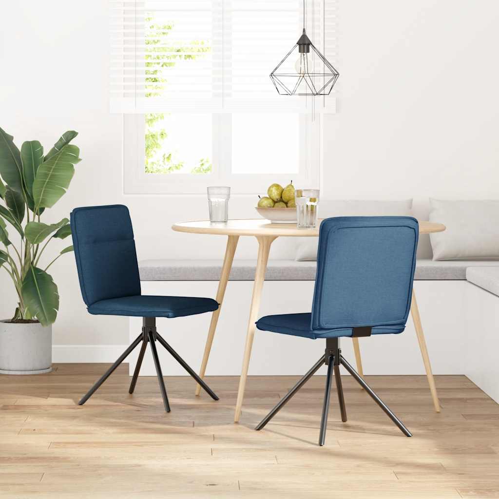 Kitchen chairs, 2 pcs., blue, textile