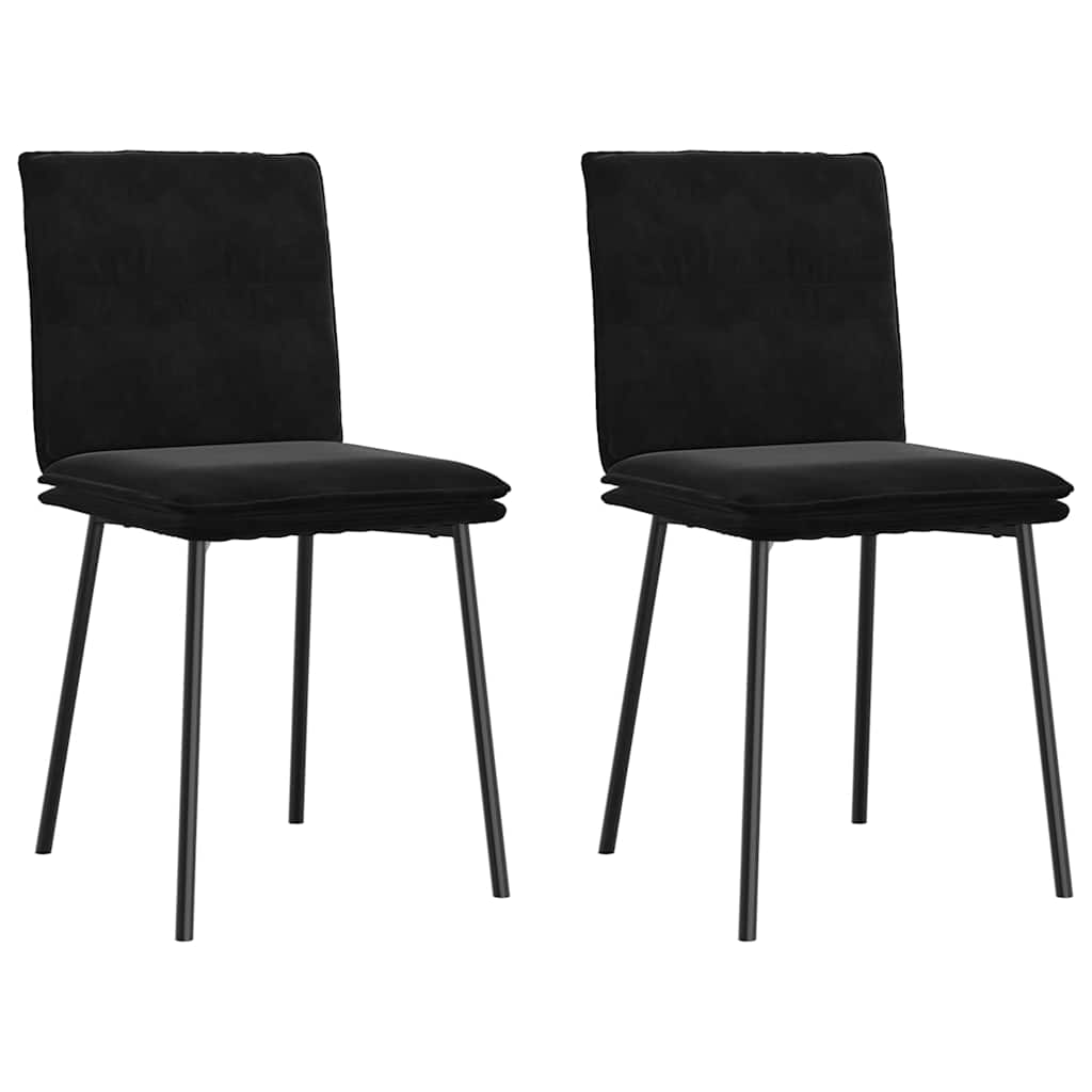 Kitchen chairs, 2 pcs., black, velvet