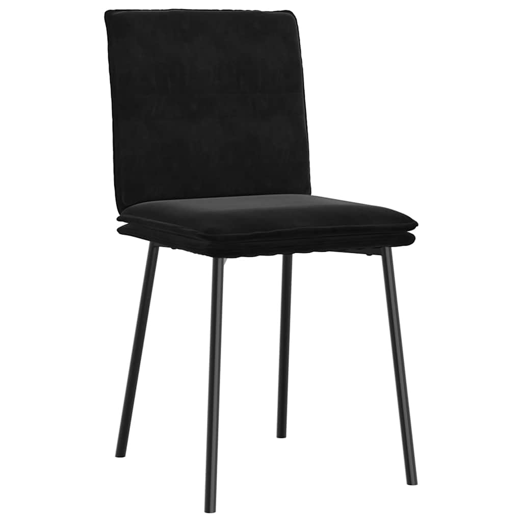 Kitchen chairs, 2 pcs., black, velvet