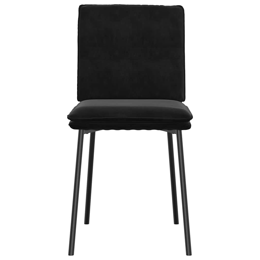 Kitchen chairs, 2 pcs., black, velvet