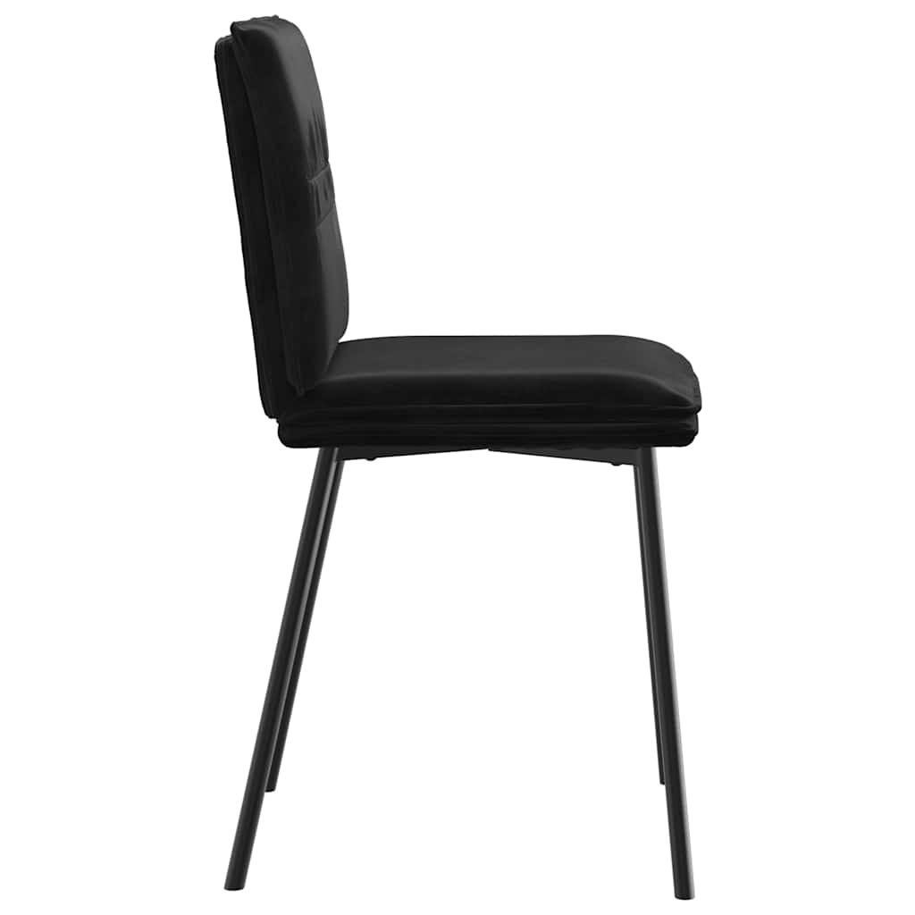 Kitchen chairs, 2 pcs., black, velvet