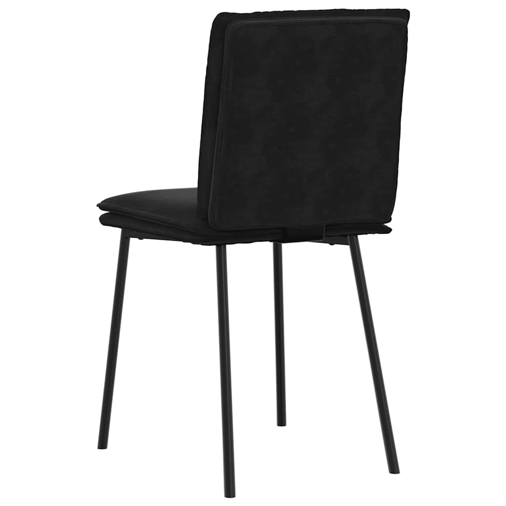 Kitchen chairs, 2 pcs., black, velvet