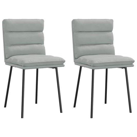 Dining chairs, 2 pcs., light gray, velvet