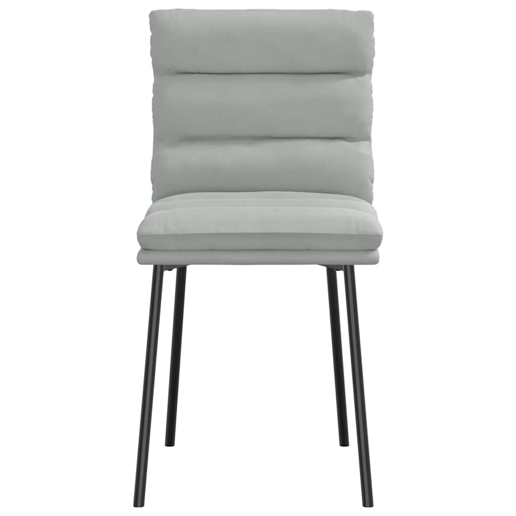 Dining chairs, 2 pcs., light gray, velvet