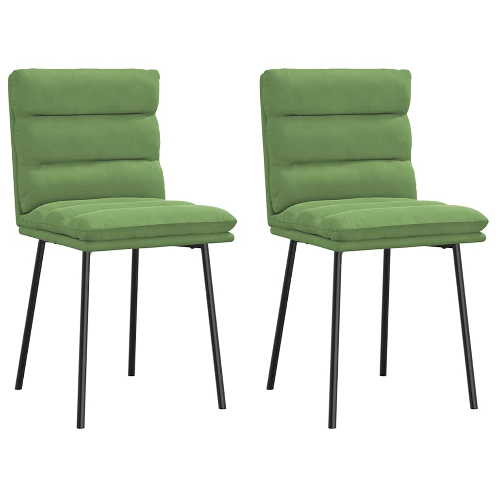 Kitchen chairs, 2 pcs., light green, velvet