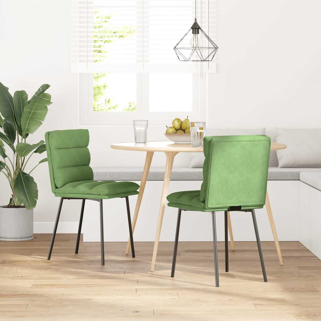 Kitchen chairs, 2 pcs., light green, velvet