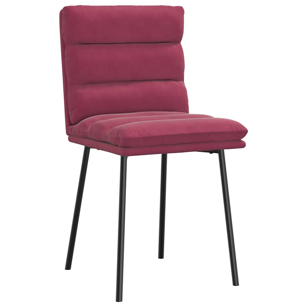 Kitchen chairs, 2 pcs., wine red, velvet