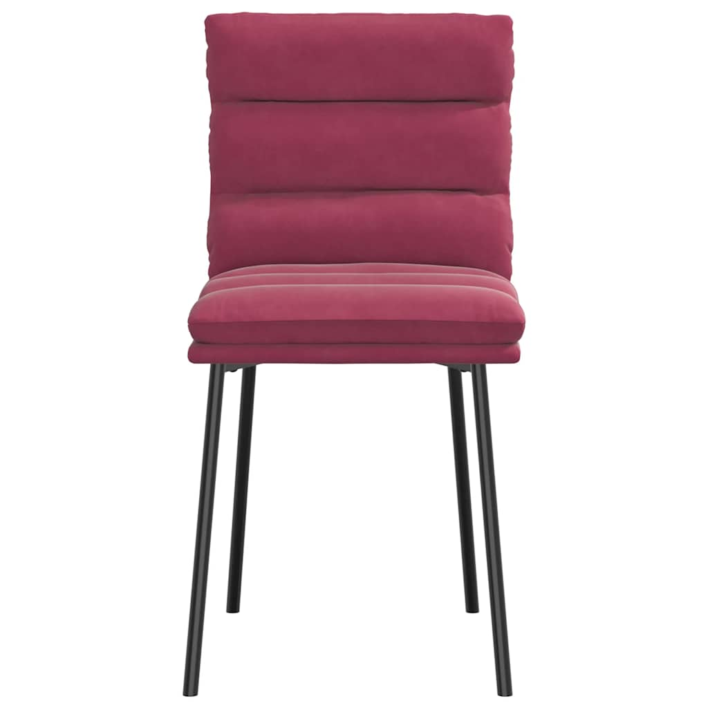 Kitchen chairs, 2 pcs., wine red, velvet