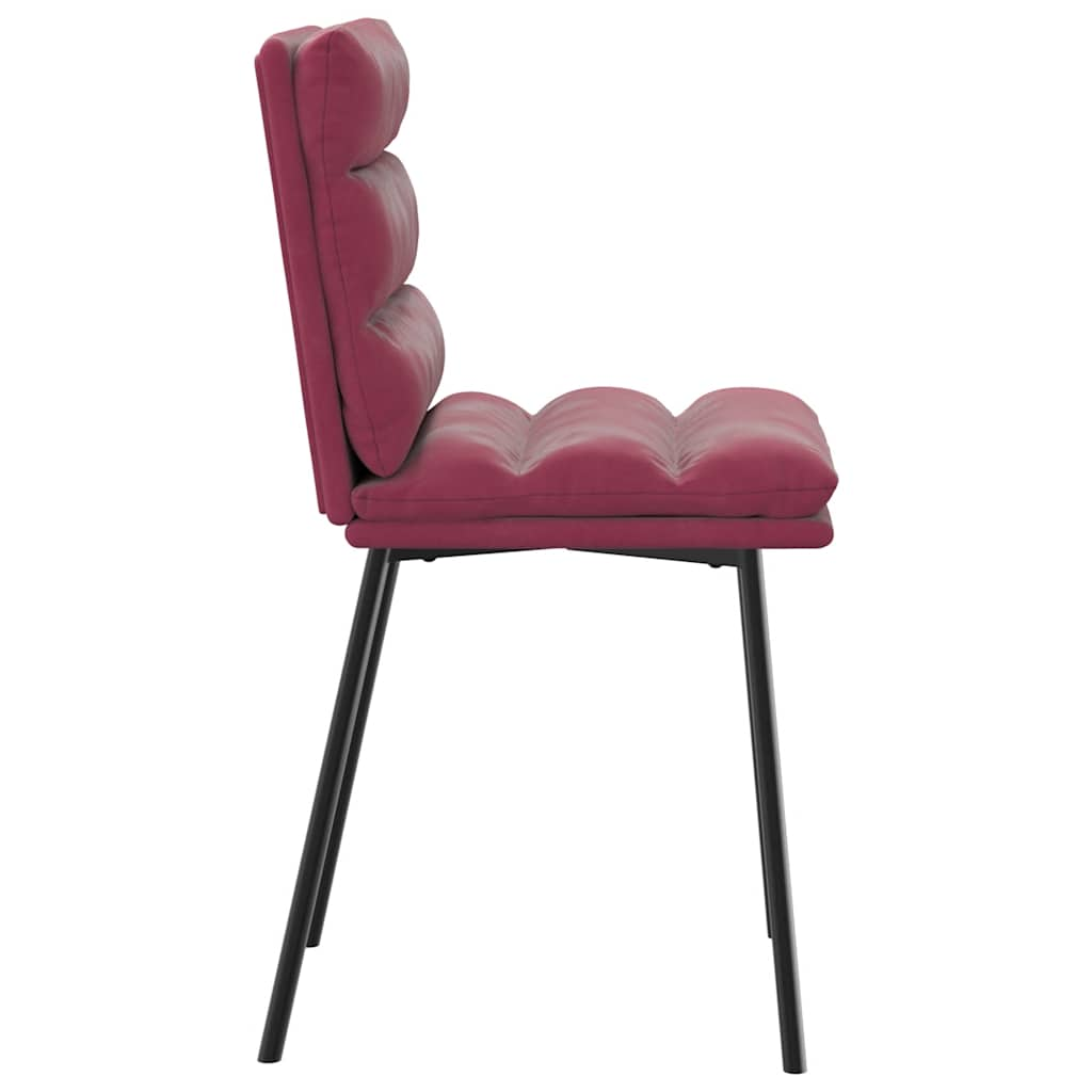 Kitchen chairs, 2 pcs., wine red, velvet