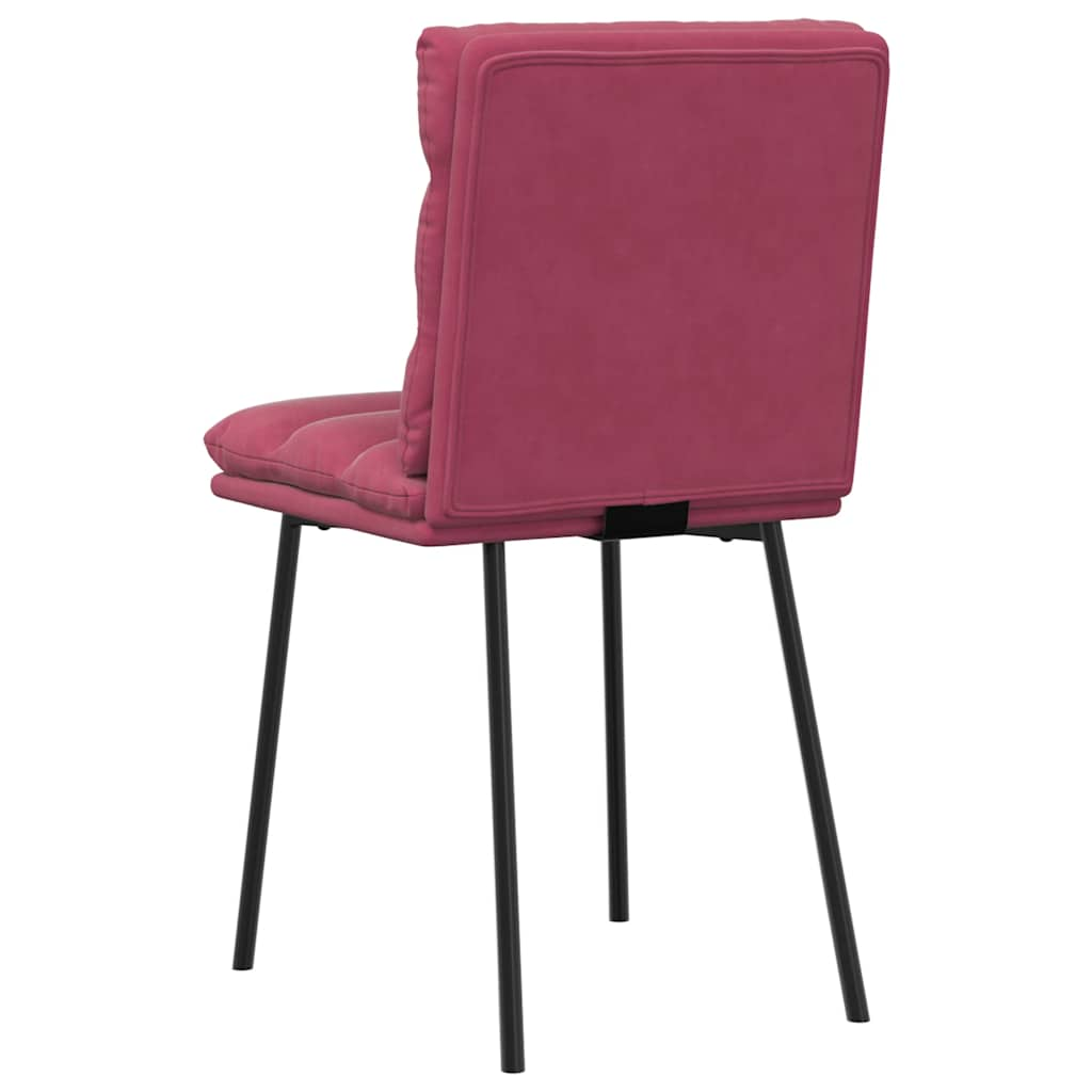 Kitchen chairs, 2 pcs., wine red, velvet