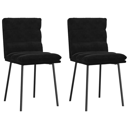 Kitchen chairs, 2 pcs., black, velvet