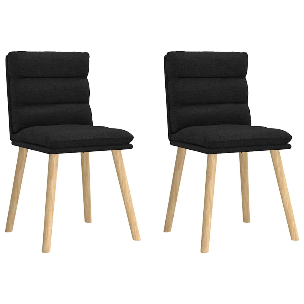 Kitchen chairs, 2 pcs. black, textile