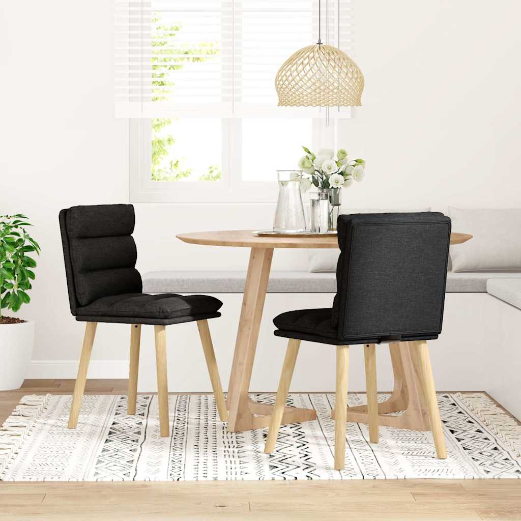 Kitchen chairs, 2 pcs. black, textile