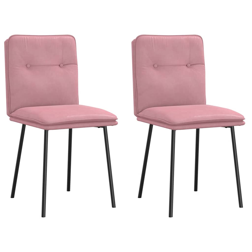 Dining chairs, 2 pcs., pink, velvet