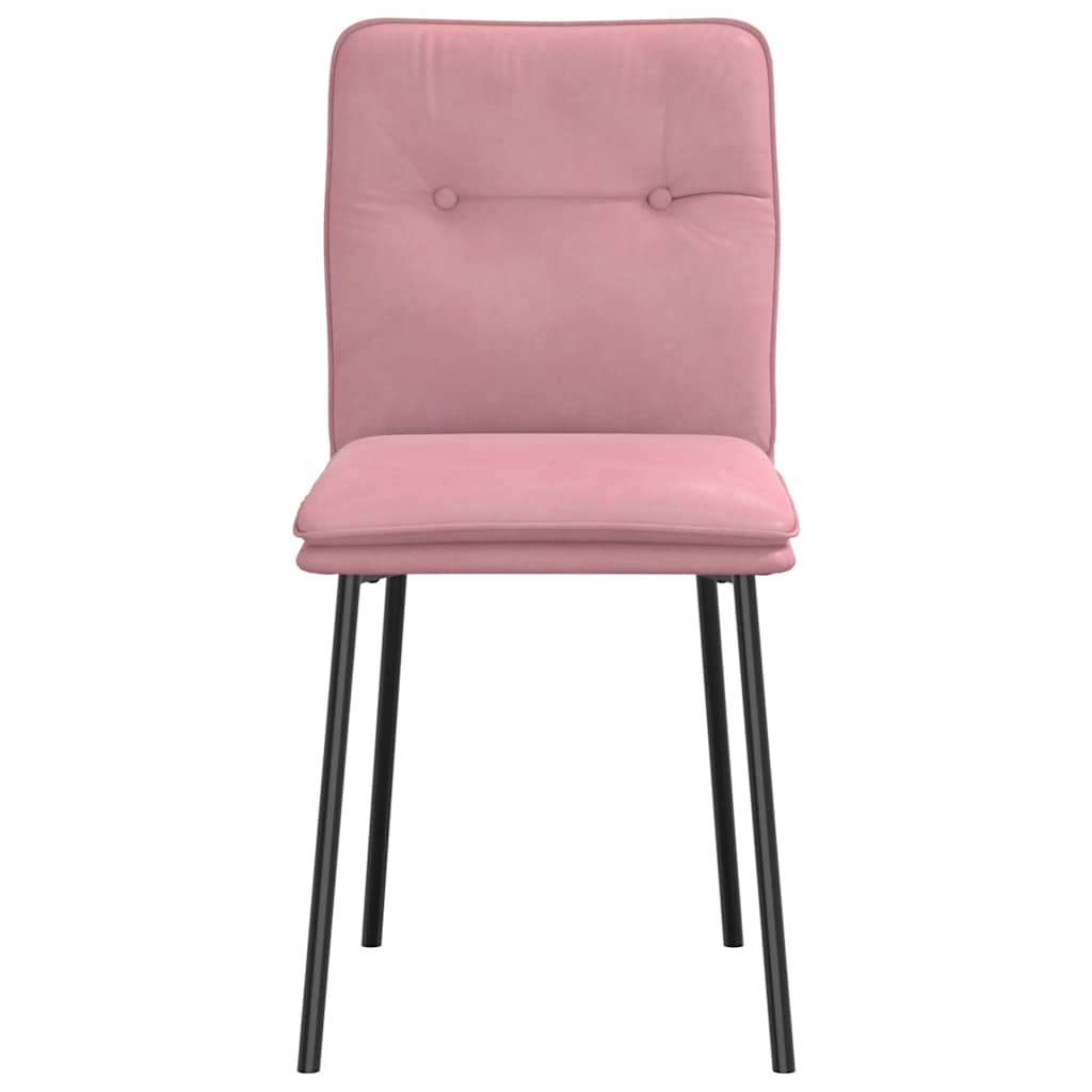 Dining chairs, 2 pcs., pink, velvet