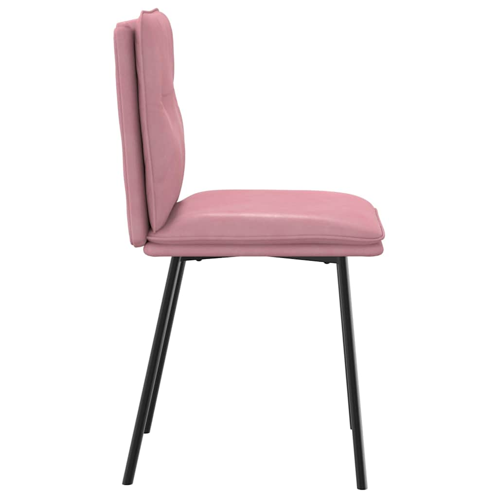 Dining chairs, 2 pcs., pink, velvet