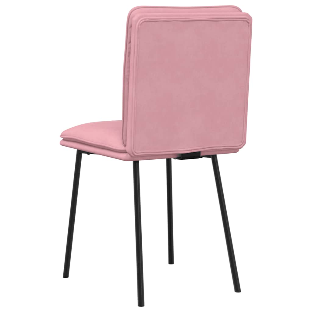 Dining chairs, 2 pcs., pink, velvet