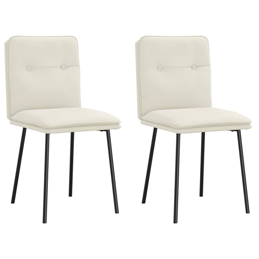 Kitchen chairs, 2 pcs., cream, velvet