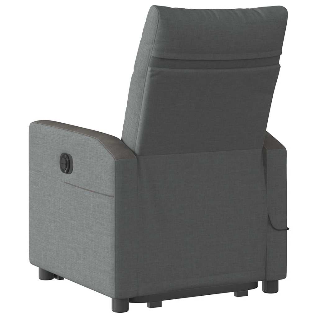 Electric reclining massage chair with lift, dark gray textile