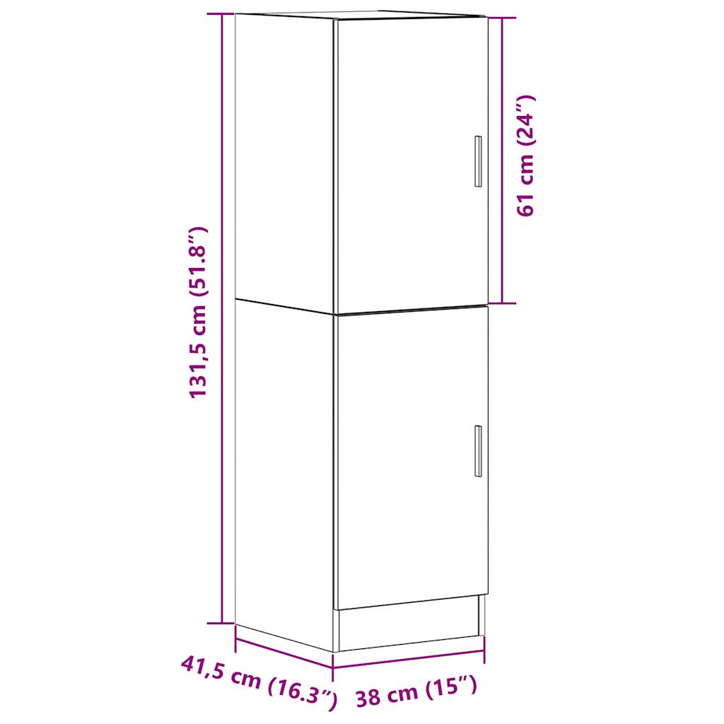 Kitchen cabinet, white, 38x41.5x131.5 cm, engineered wood