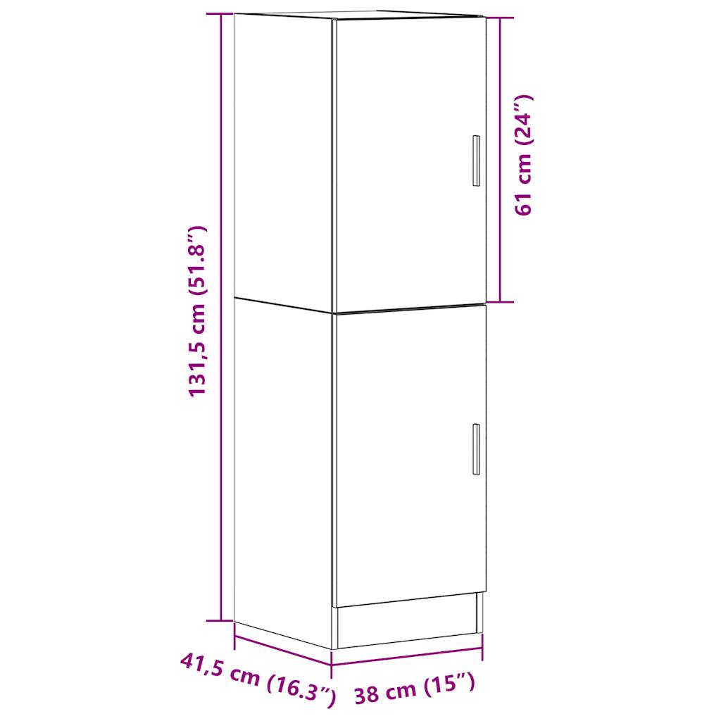 Kitchen cabinet, smoky oak, 38x41.5x131.5 cm, wood