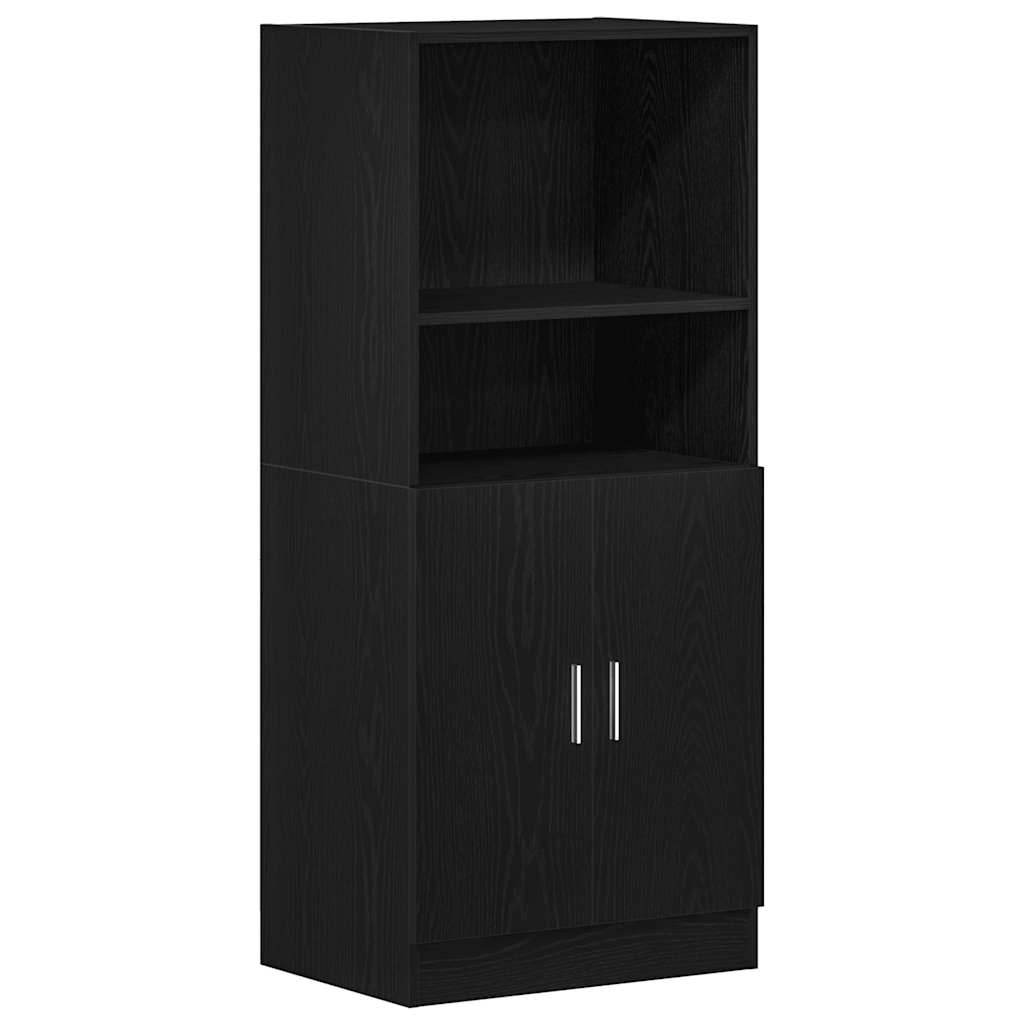 Kitchen cabinet, black, 57x41.5x131.5 cm, engineered wood