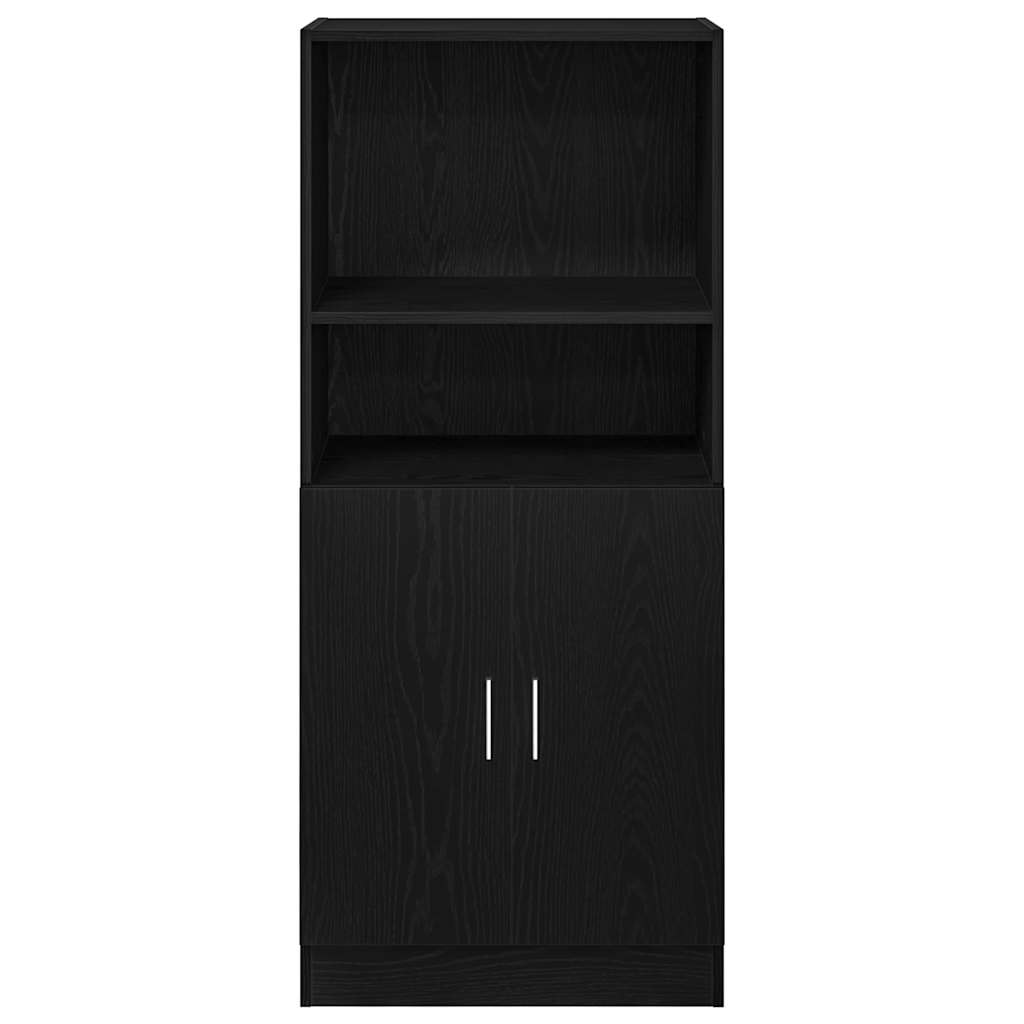 Kitchen cabinet, black, 57x41.5x131.5 cm, engineered wood