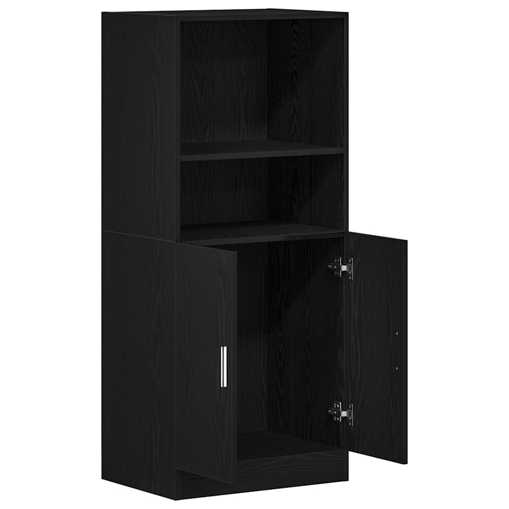 Kitchen cabinet, black, 57x41.5x131.5 cm, engineered wood