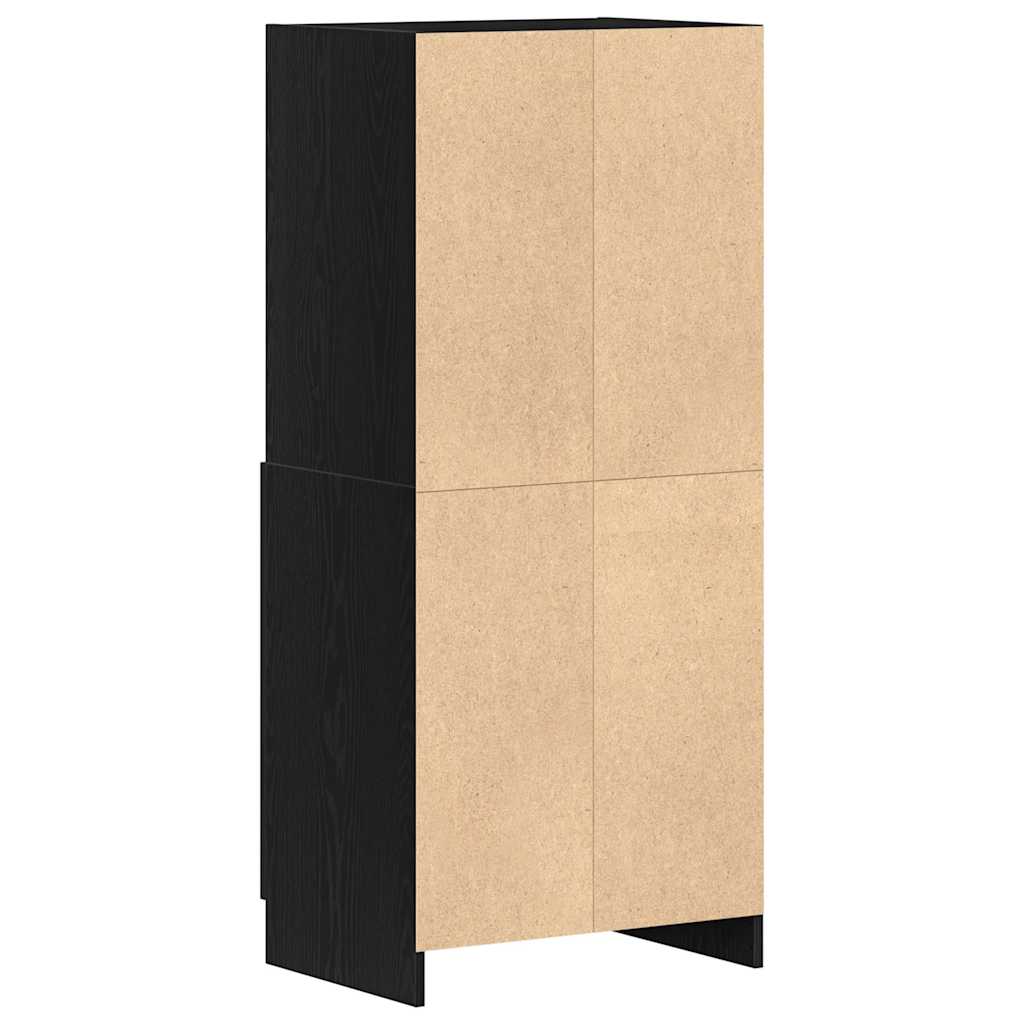 Kitchen cabinet, black, 57x41.5x131.5 cm, engineered wood