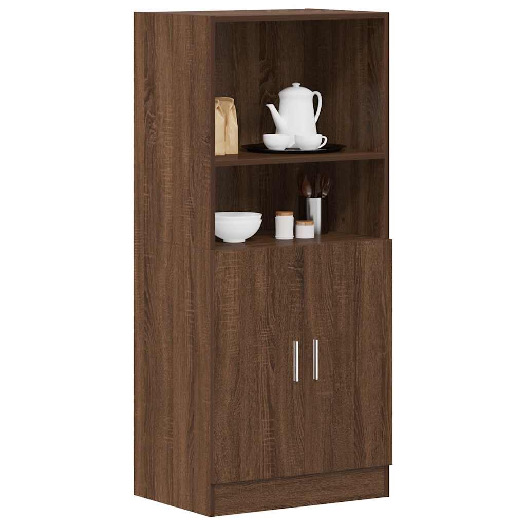 Kitchen cabinet, brown oak 57x41.5x131.5 cm processed wood