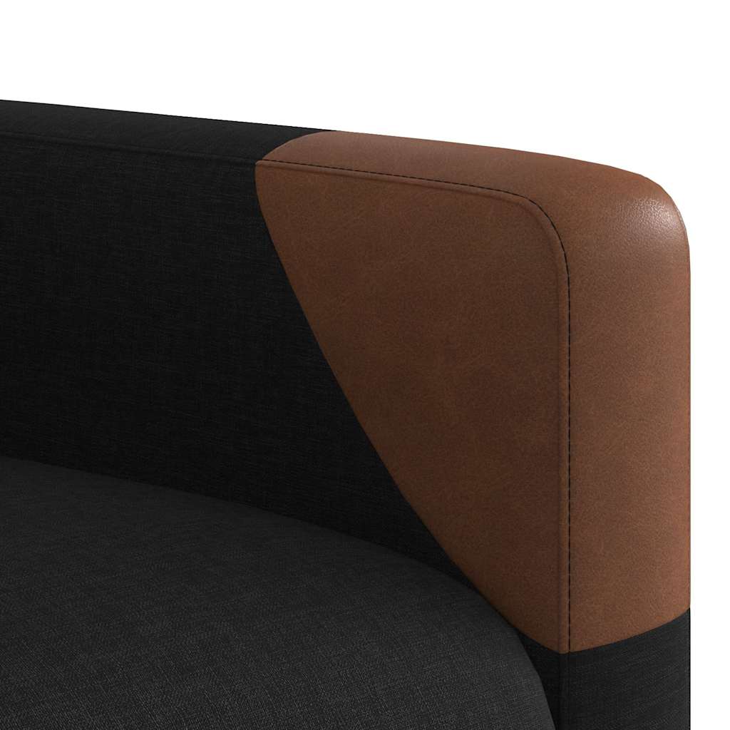 Reclining armchair, black, textile material