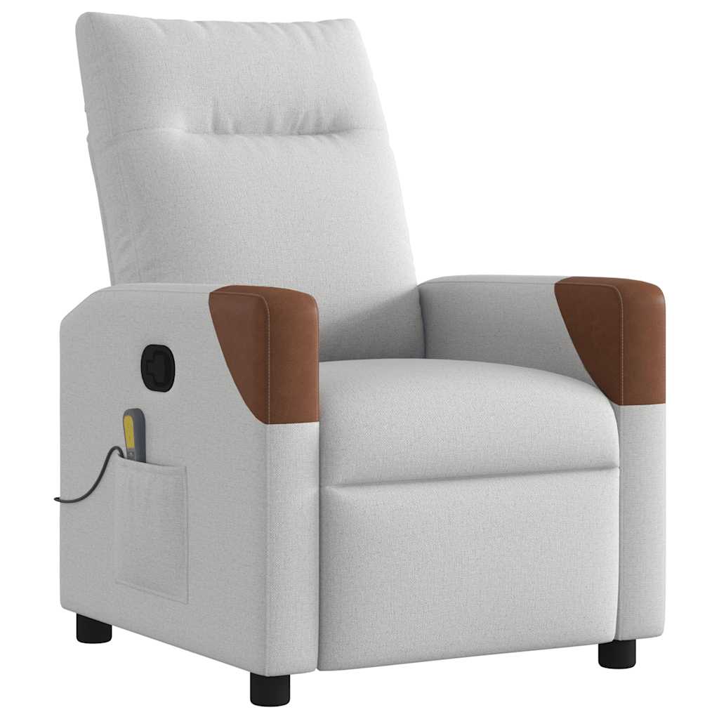 Cloud gray fabric massage chair