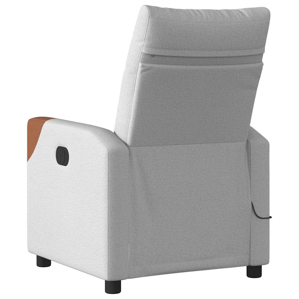 Cloud gray fabric massage chair