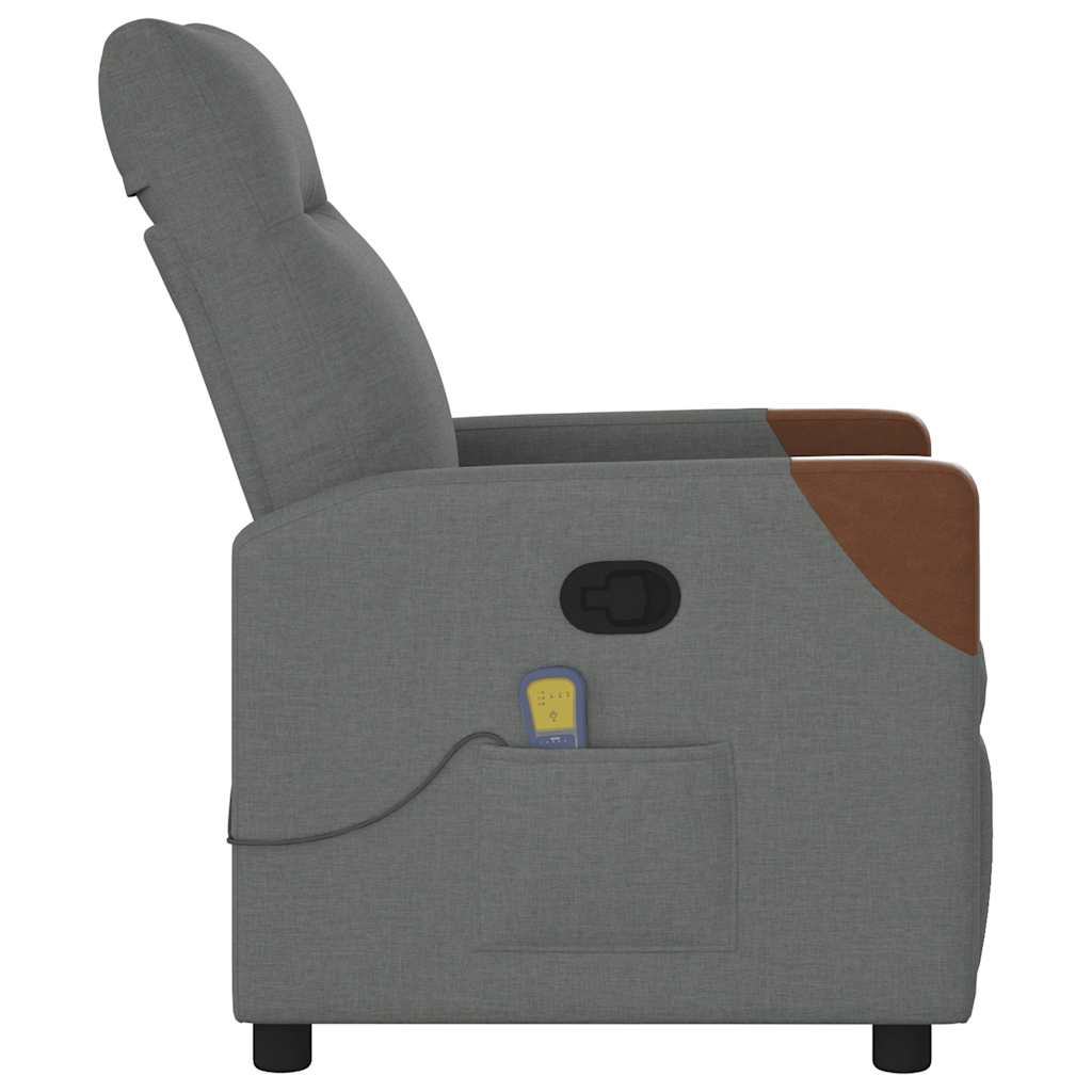 Folding massage chair, dark grey, fabric