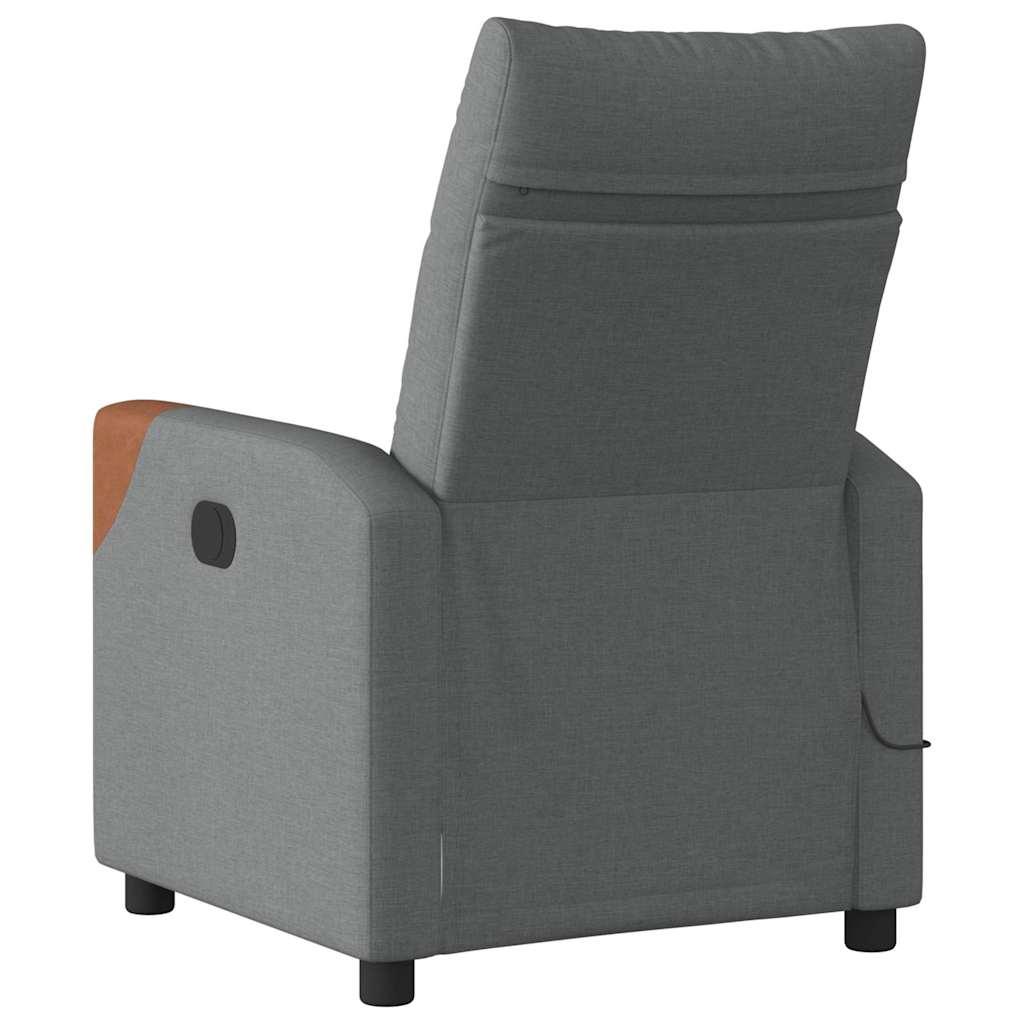 Folding massage chair, dark grey, fabric