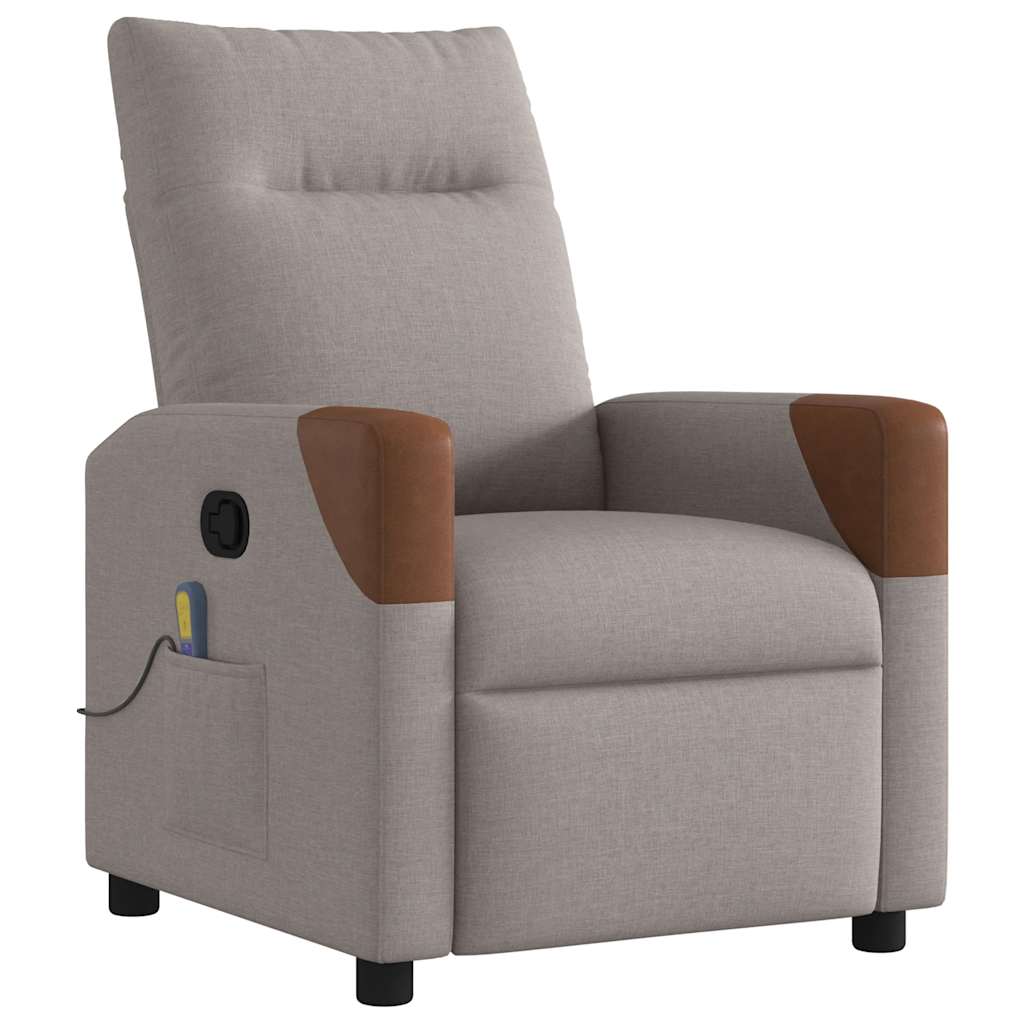 Folding massage chair, taupe gray, fabric