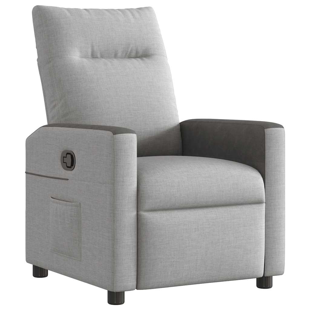 Cloud gray fabric reclining chair