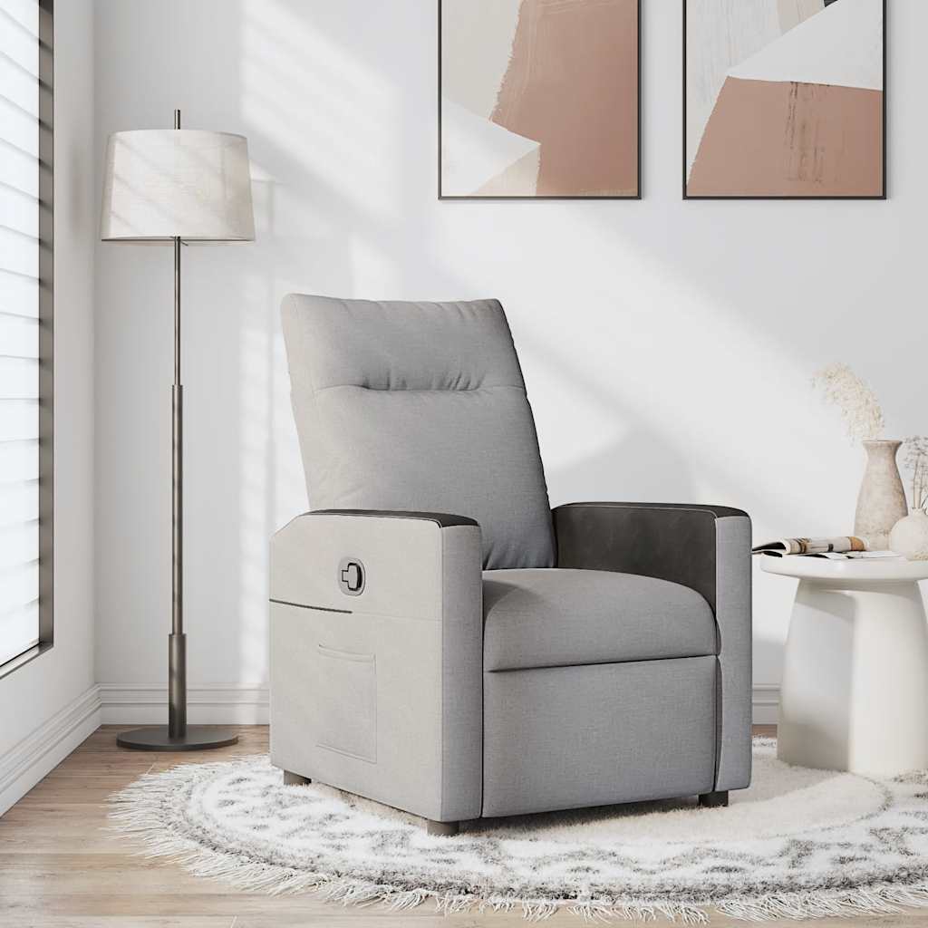 Cloud gray fabric reclining chair