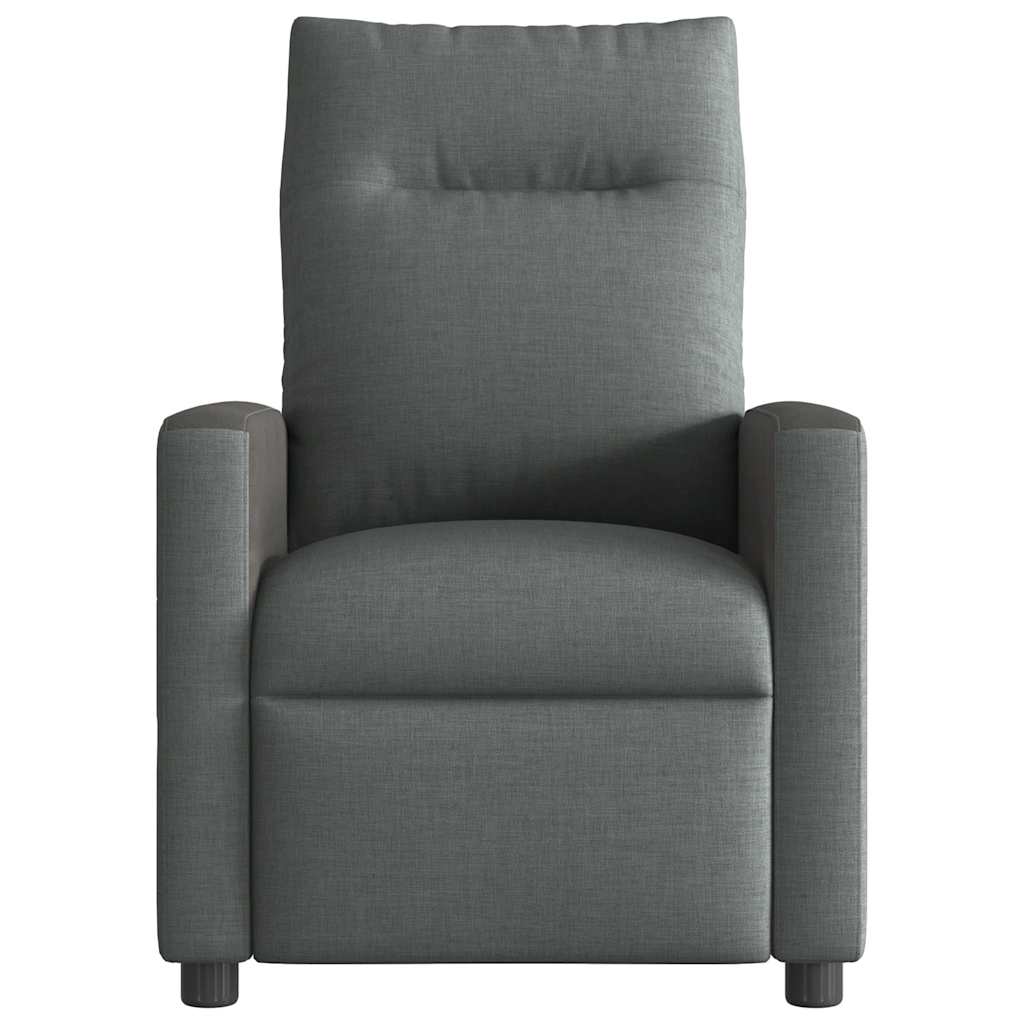 Reclining armchair, dark grey, textile