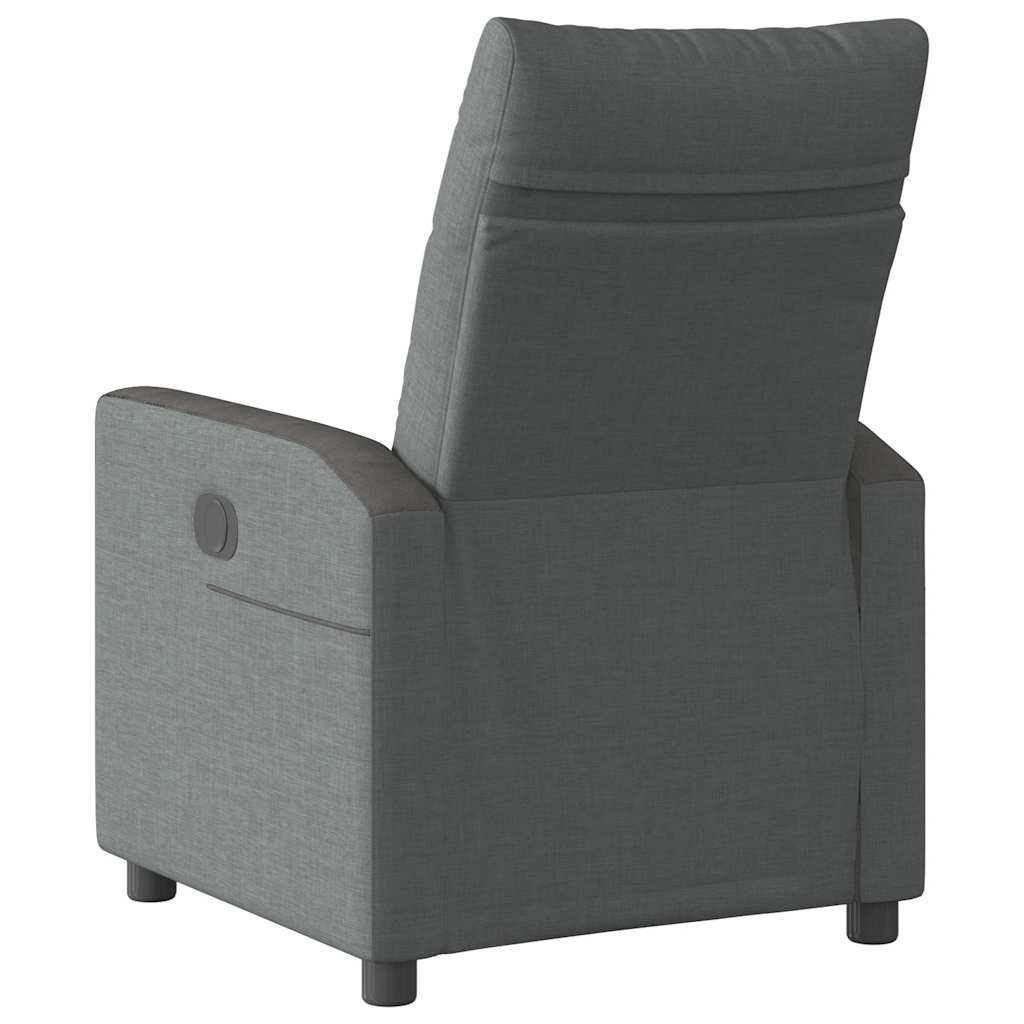 Reclining armchair, dark grey, textile