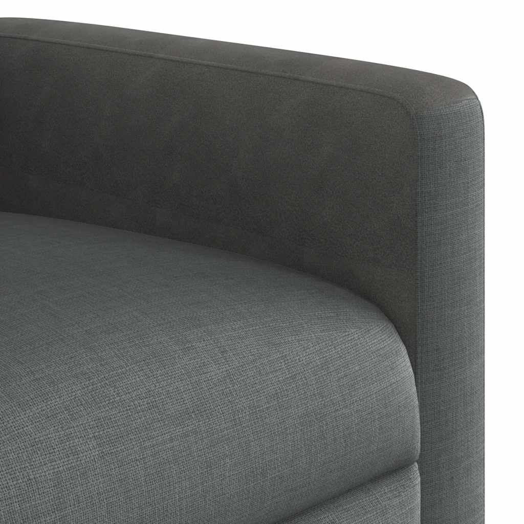 Reclining armchair, dark grey, textile