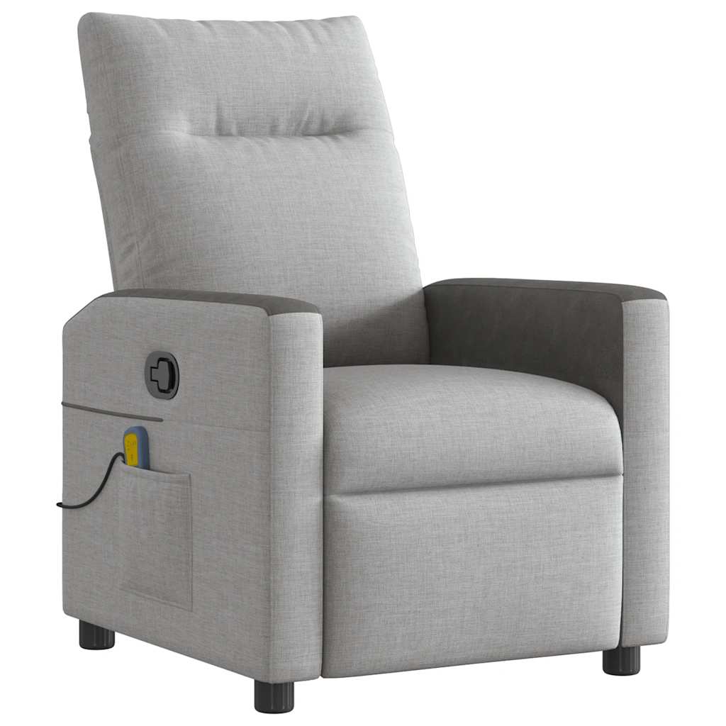 Cloud gray fabric massage chair