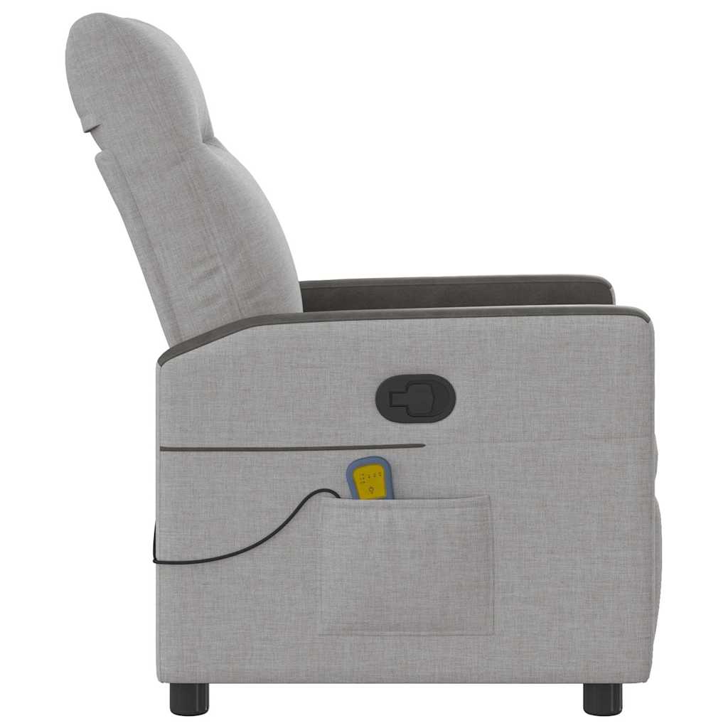 Cloud gray fabric massage chair